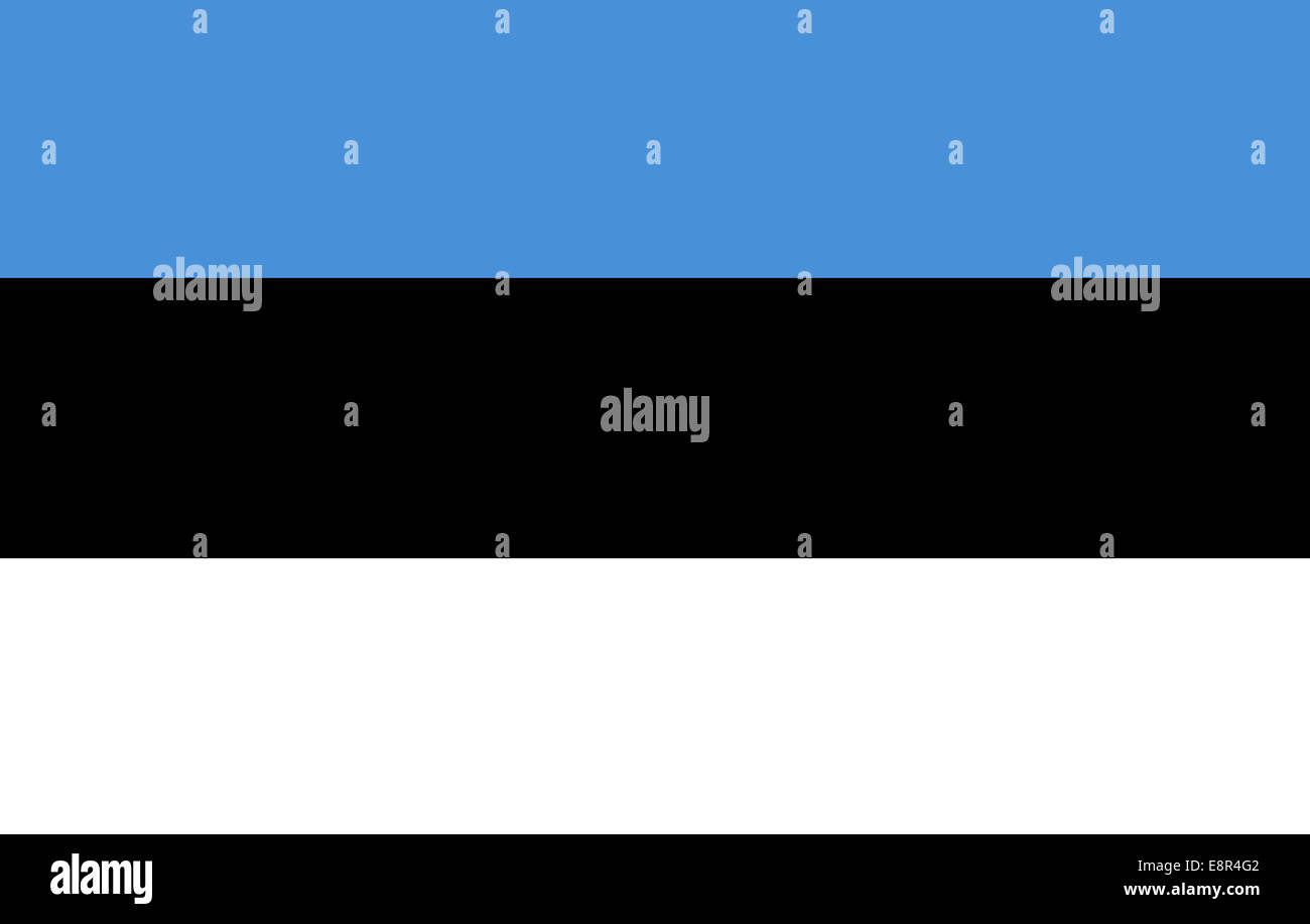 Flag of Estonia - Estonian flag standard ratio - true RGB color mode Stock Photo