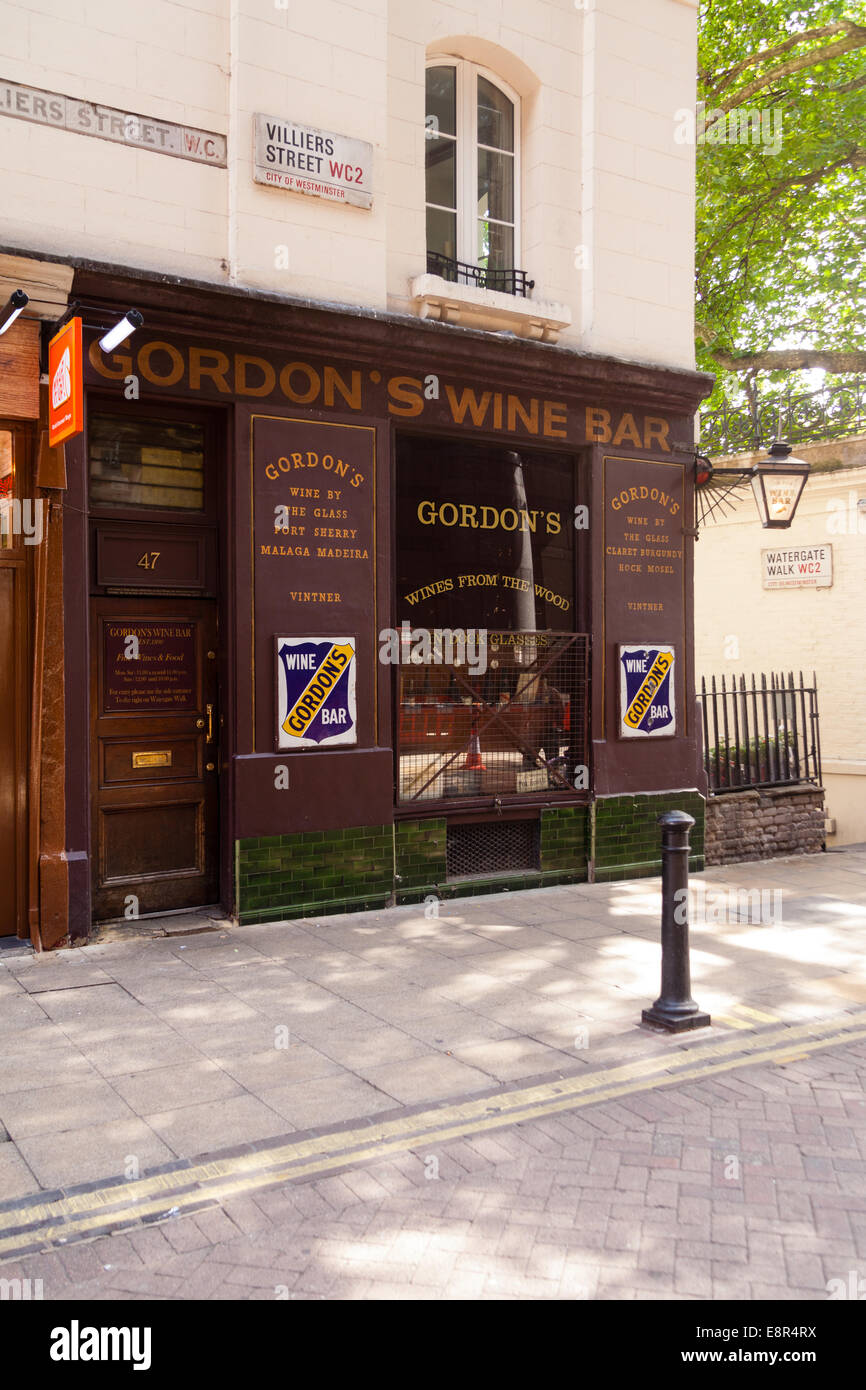 Gordon's Wine bar, Villiers Street, London, England, United Kingdom Stock Photo Alamy