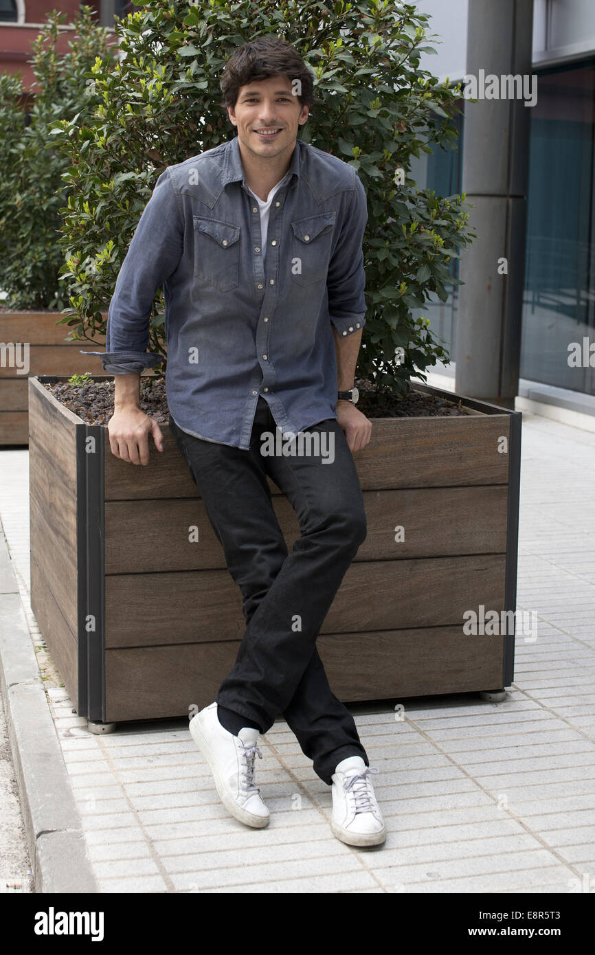 Spanish model Andres Velencoso promotes 'B&B' television serial at the Mediaset building on April 10, 2014 in Madrid, Spain.  Featuring: Andres Velencoso Where: Madrid, Spain When: 10 Apr 2014 Stock Photo