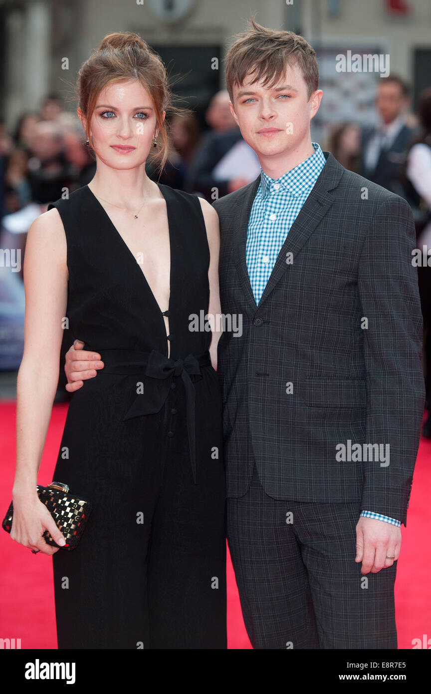 World Premiere of The Amazing Spiderman 2 held at the Odeon Leicester Square - Arrivals.  Featuring: Dane DeHaan,Guest Where: London, United Kingdom When: 10 Apr 2014 Stock Photo