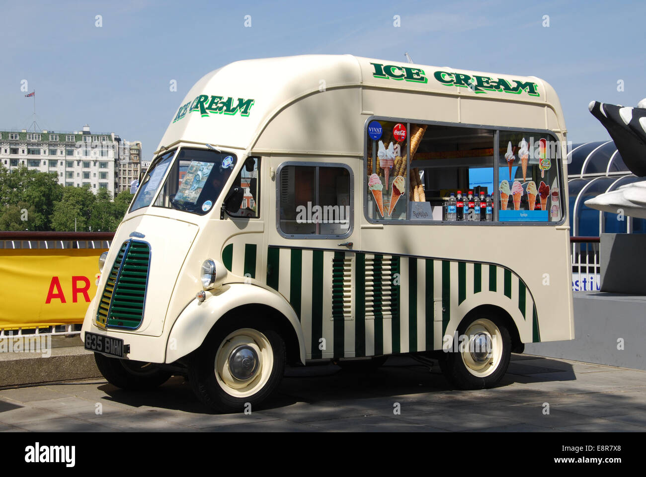 1954 Morris J-type ice cream van at London's South Bank United Kingdom ...