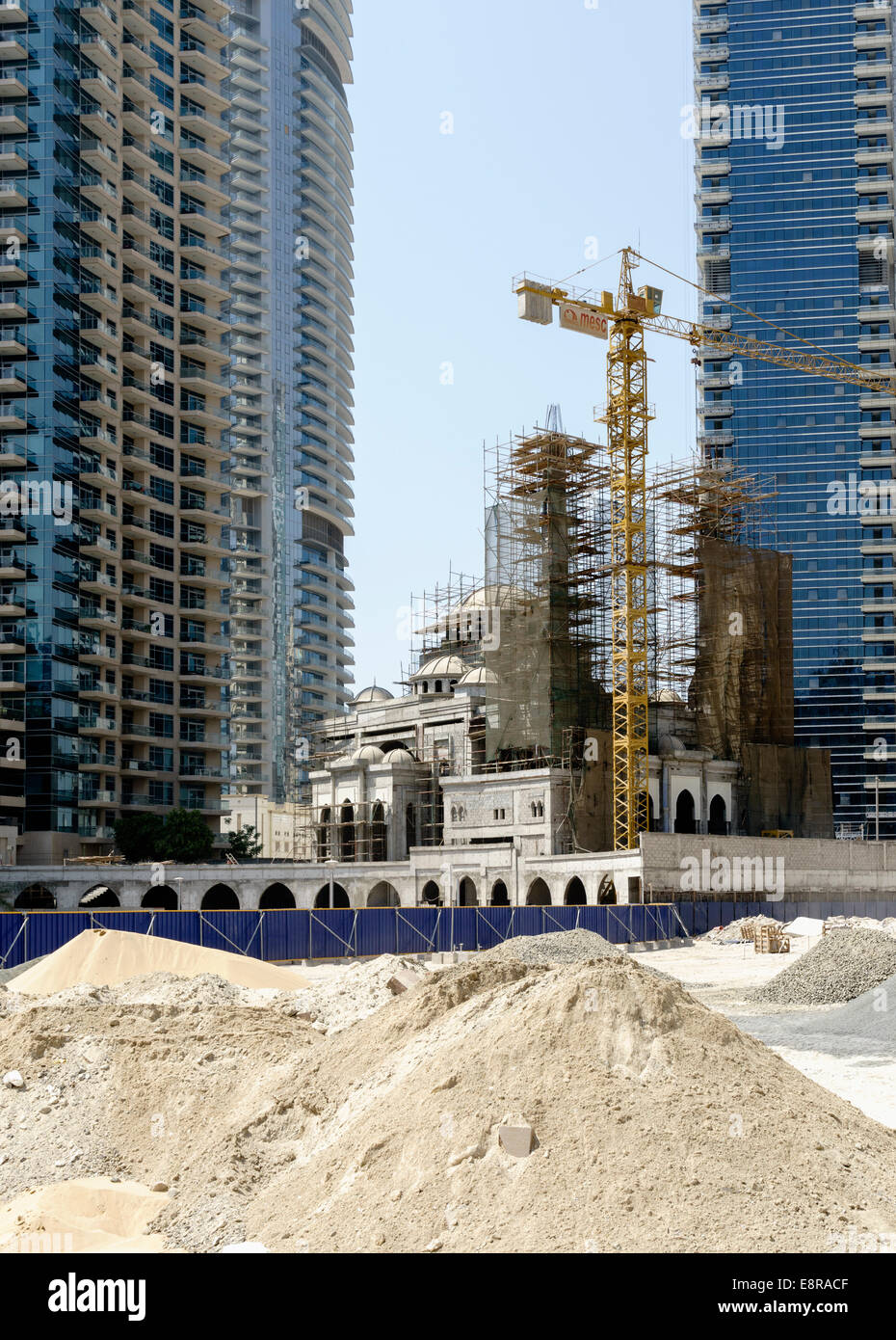 New mosque under construction in Marina district of Dubai United Arab Emirates Stock Photo