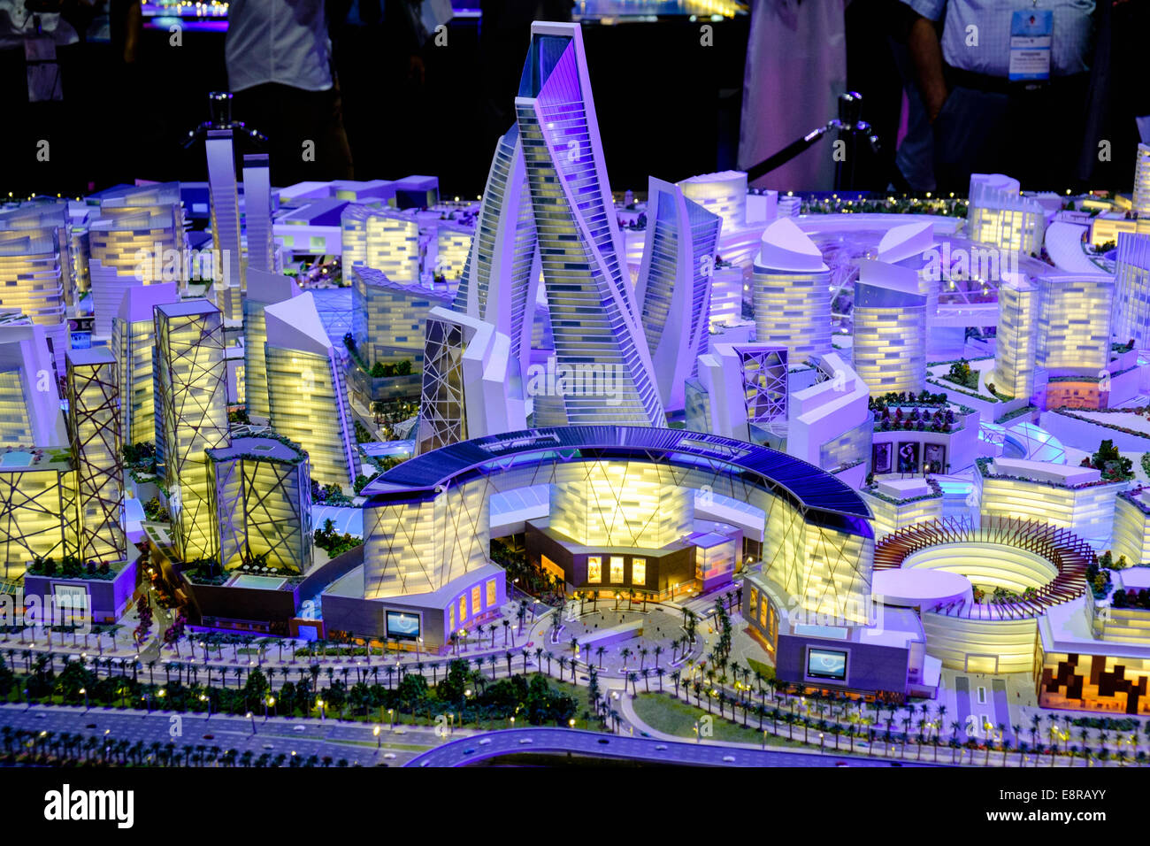 Model of proposed new luxury shopping and hotel property development at Mall of the World by developer Dubai Holding at property Stock Photo