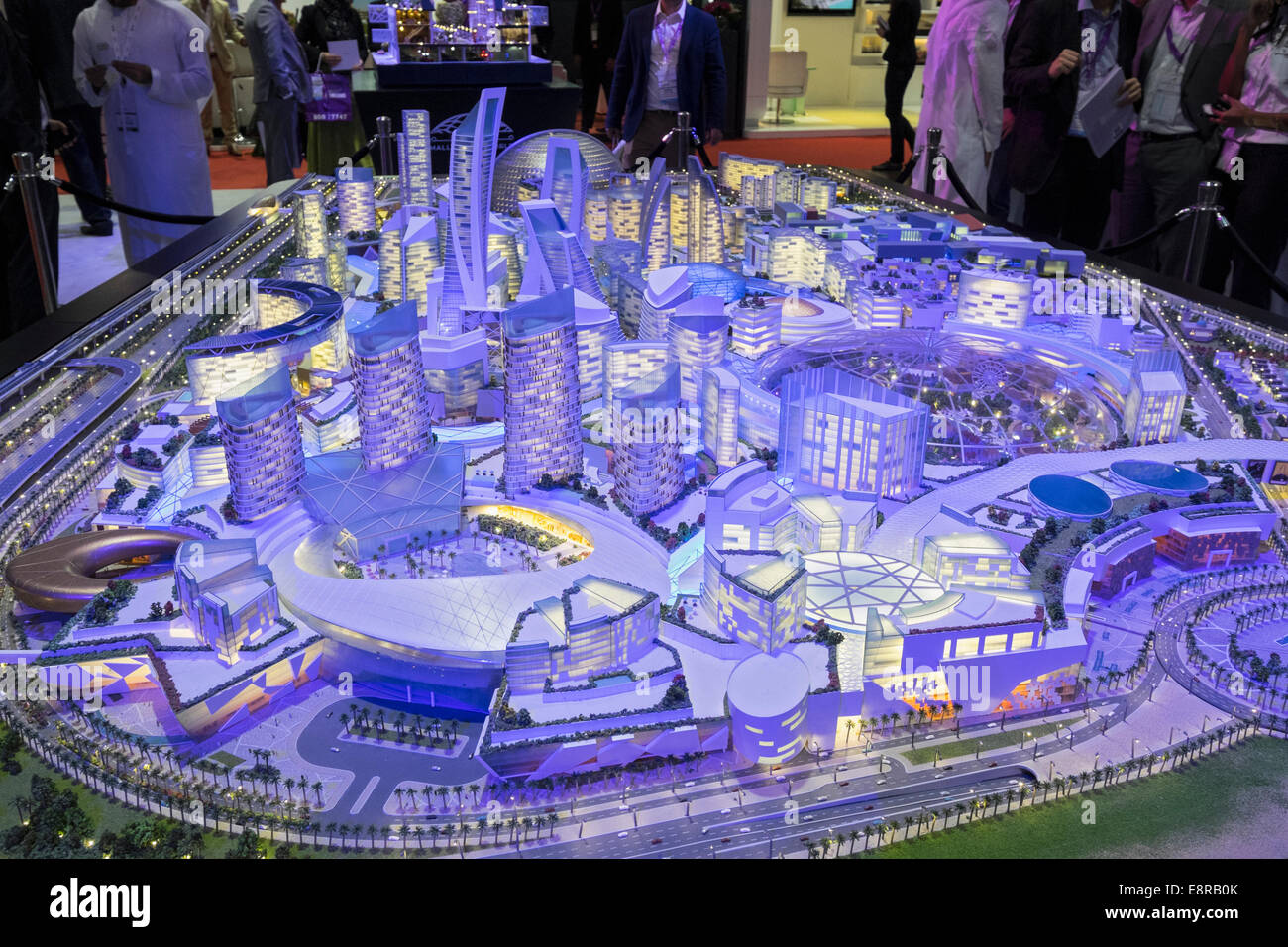 Model of proposed new luxury shopping and hotel property development at Mall of the World by developer Dubai Holding at property Stock Photo