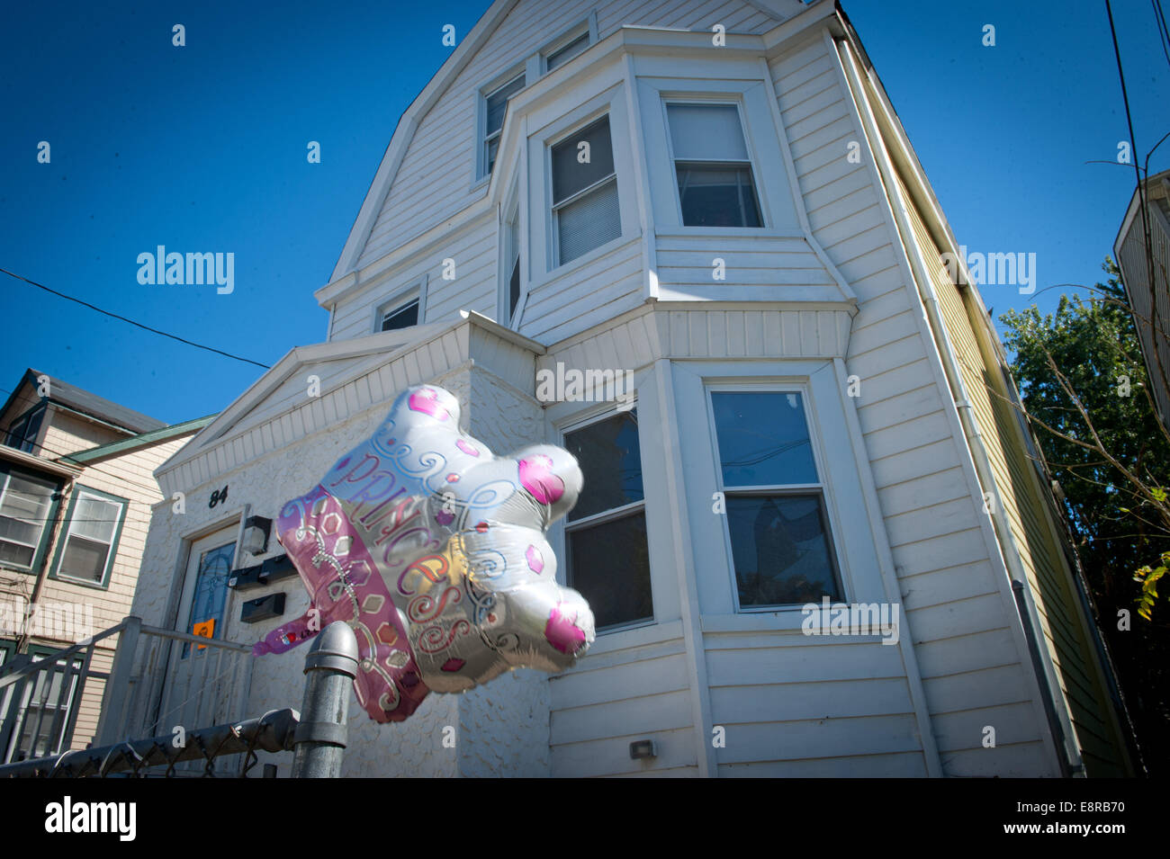 Irvington, New Jersey, USA. 12th Oct, 2014. A balloon left as a