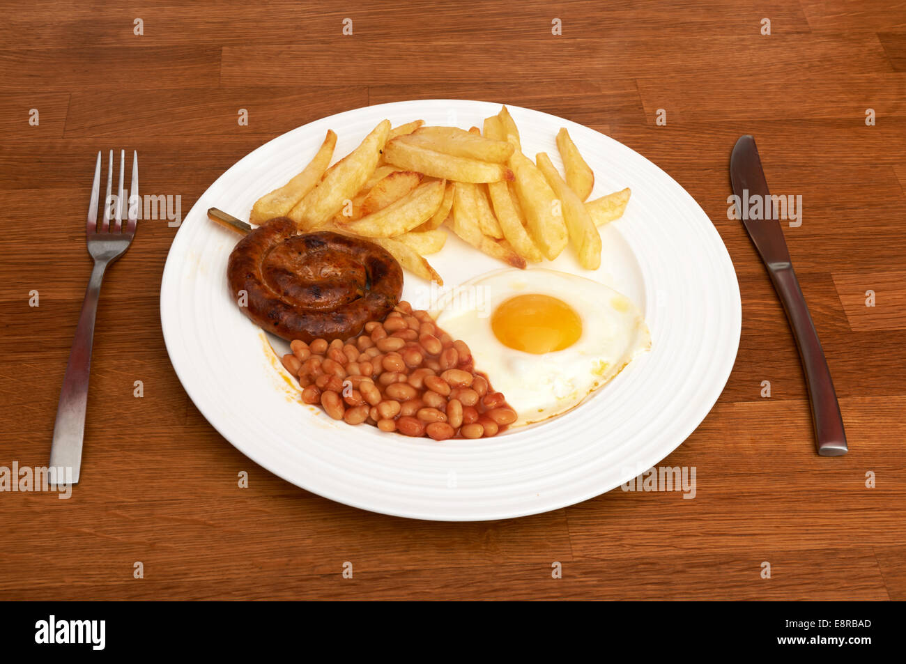 Sausage egg chips & beans Stock Photo Alamy