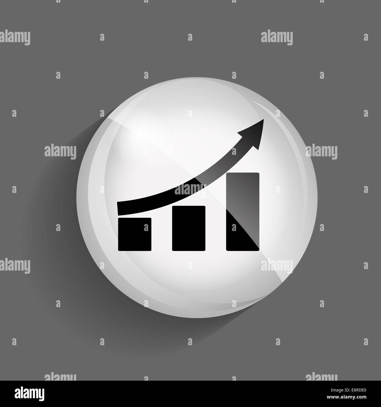 Diagramm Glossy Icon Vector Illustration Stock Photo