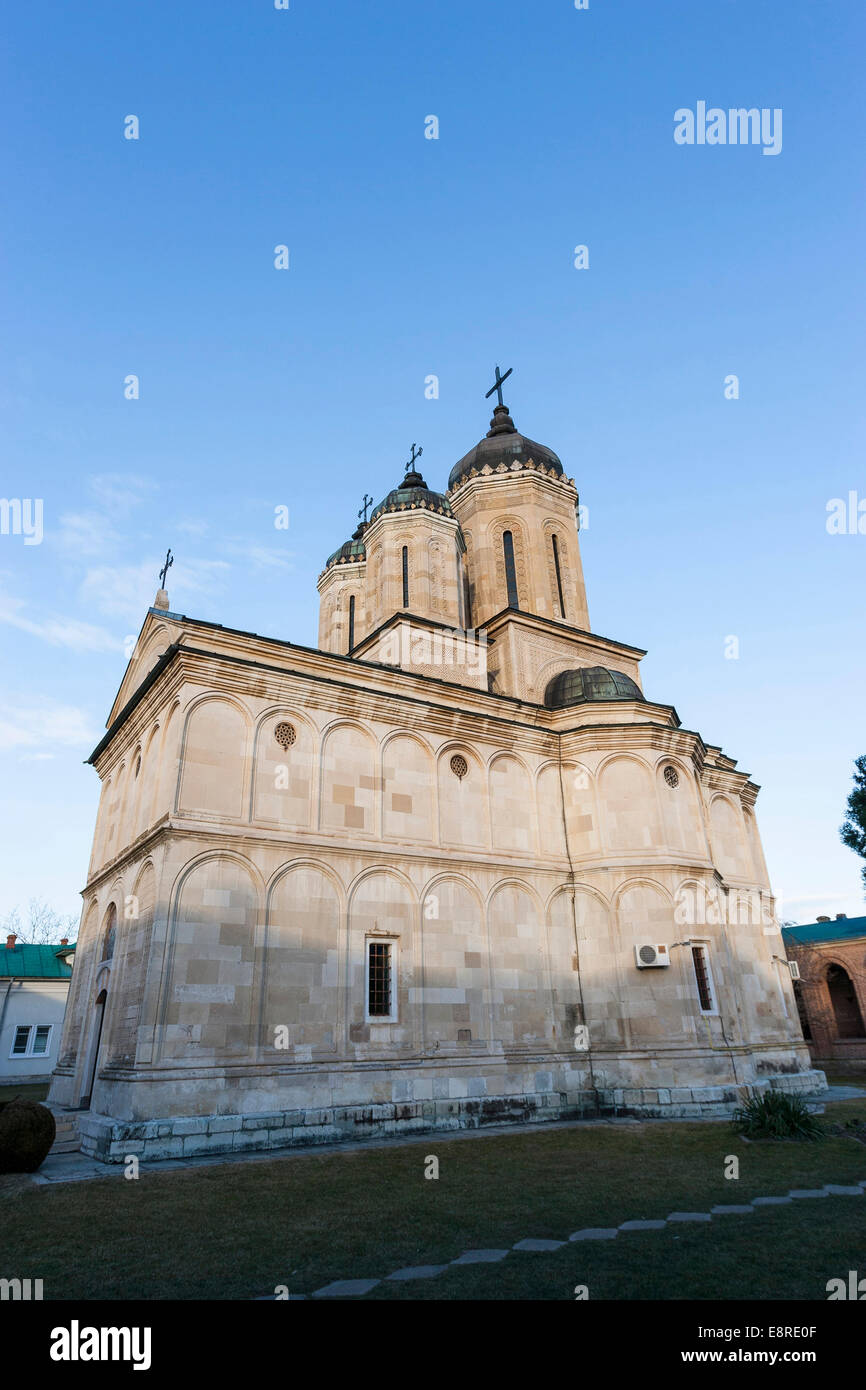 Dealu Monastery near Targoviste in Wallachia region, Carpathian mountains. The church is dedicated to St. Nicholas. Stock Photo