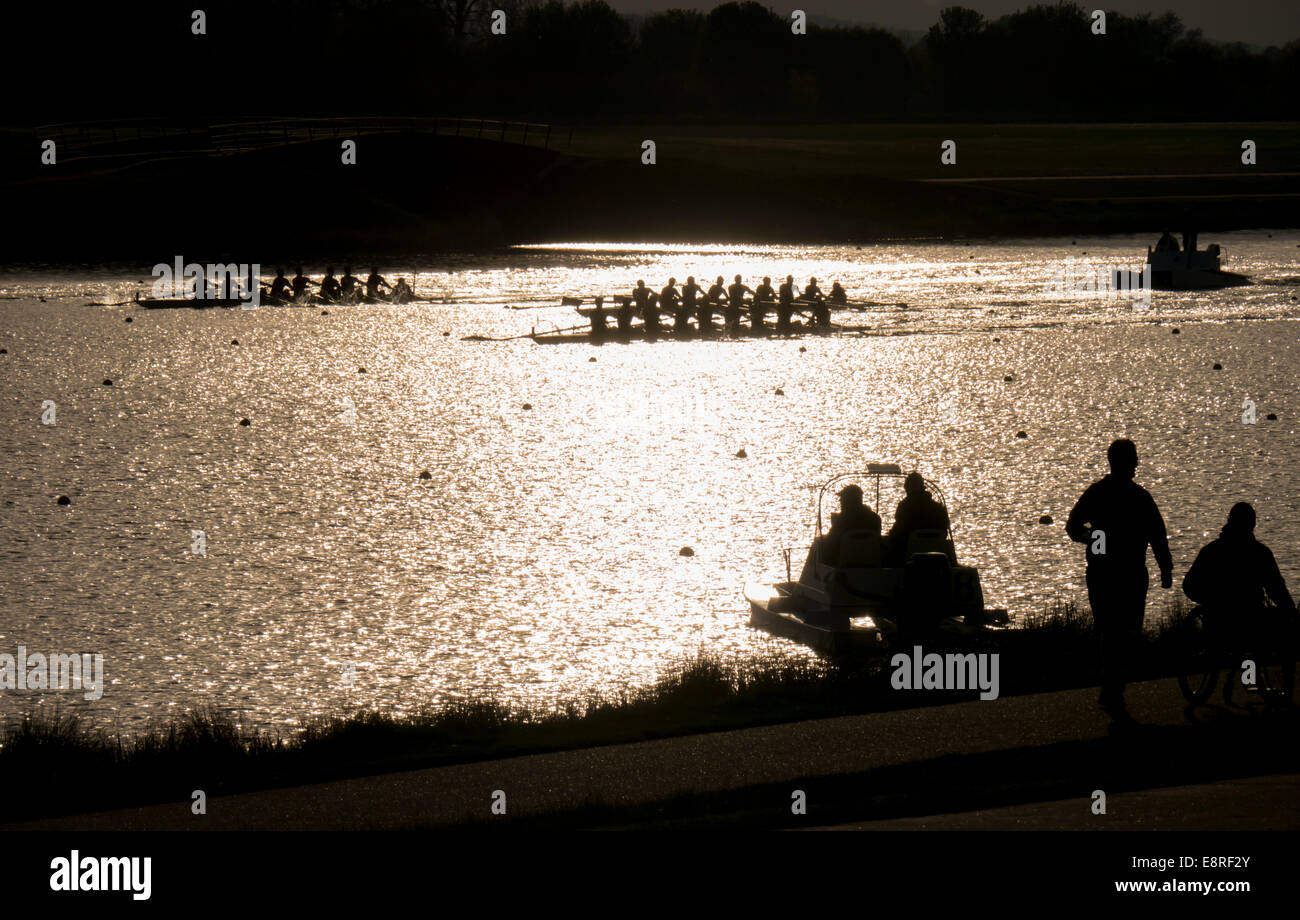 UK, England, Buckinghamshire, Eton Dorney rowing lake Stock Photo