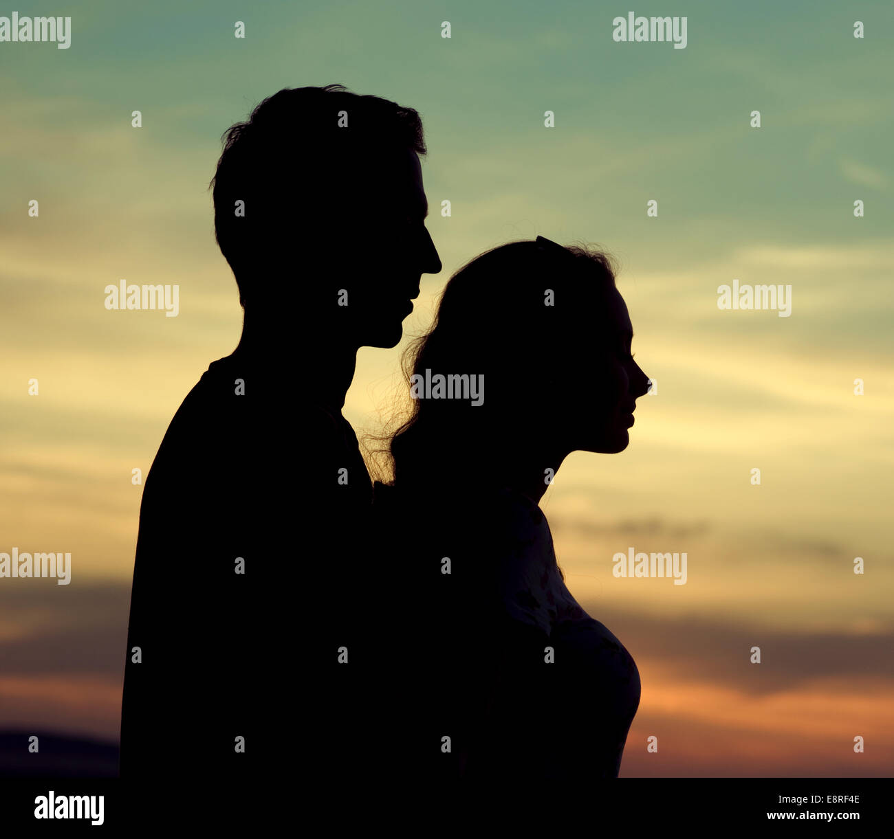 Man woman silhouette hi-res stock photography and images - Alamy