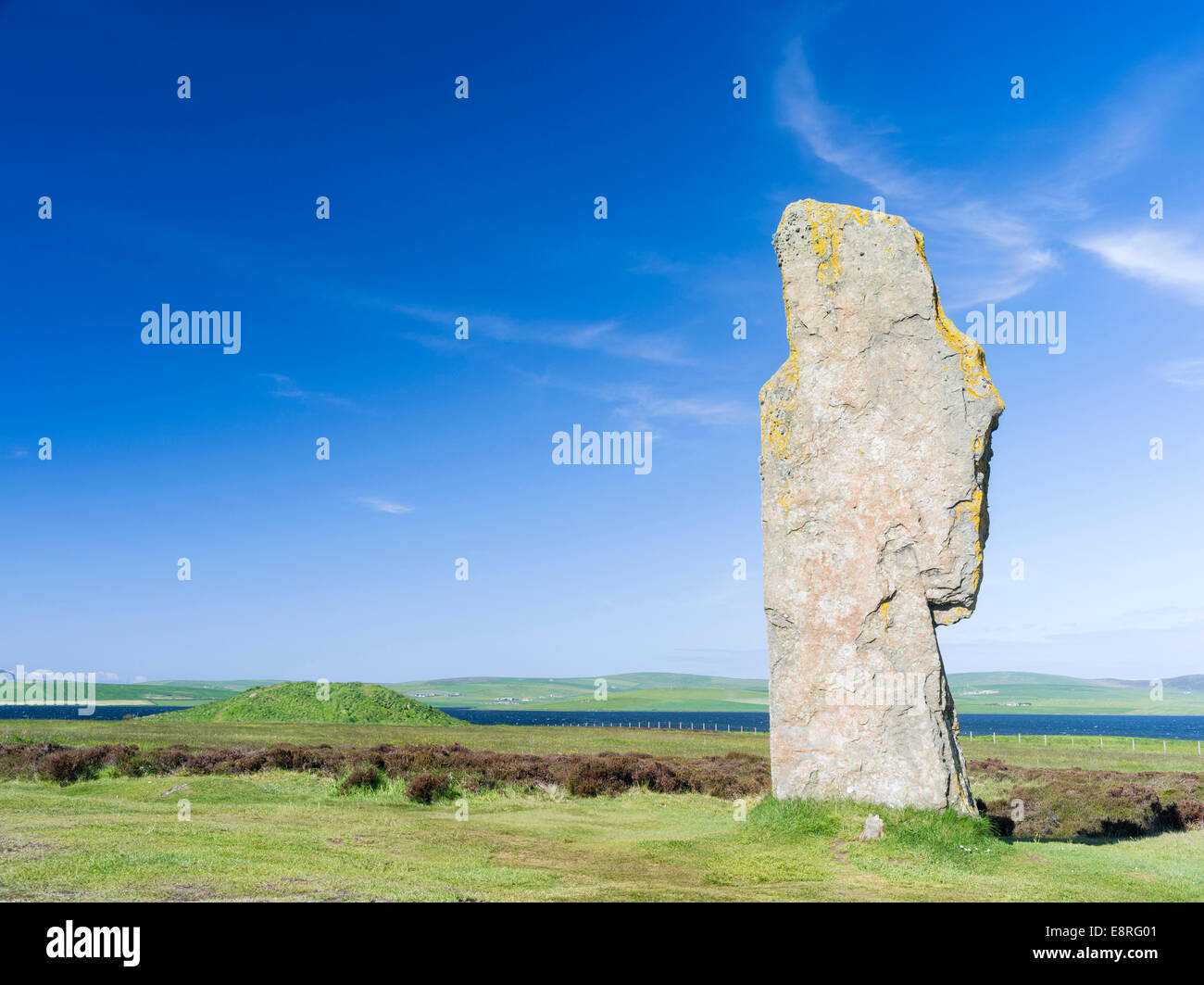 Ring of Brodgar, a UNESCO World Heritage Site, Neolithic henge monument and stone circle. Orkney islands, Scotland. Stock Photo