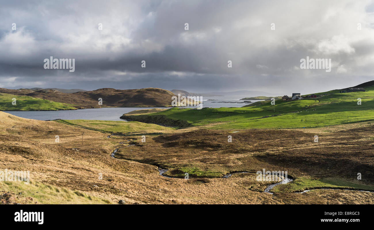 Storm over Northmavine, Shetland islands, Scotland. (Large format sizes available) Stock Photo