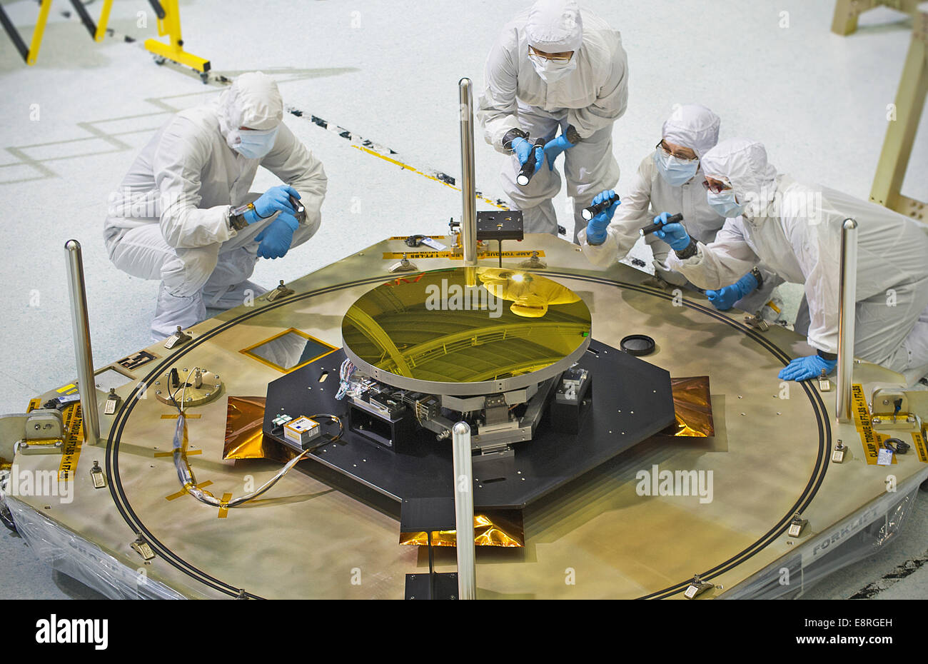 The sole secondary mirror and another primary mirror that will fly aboard NASA's James b