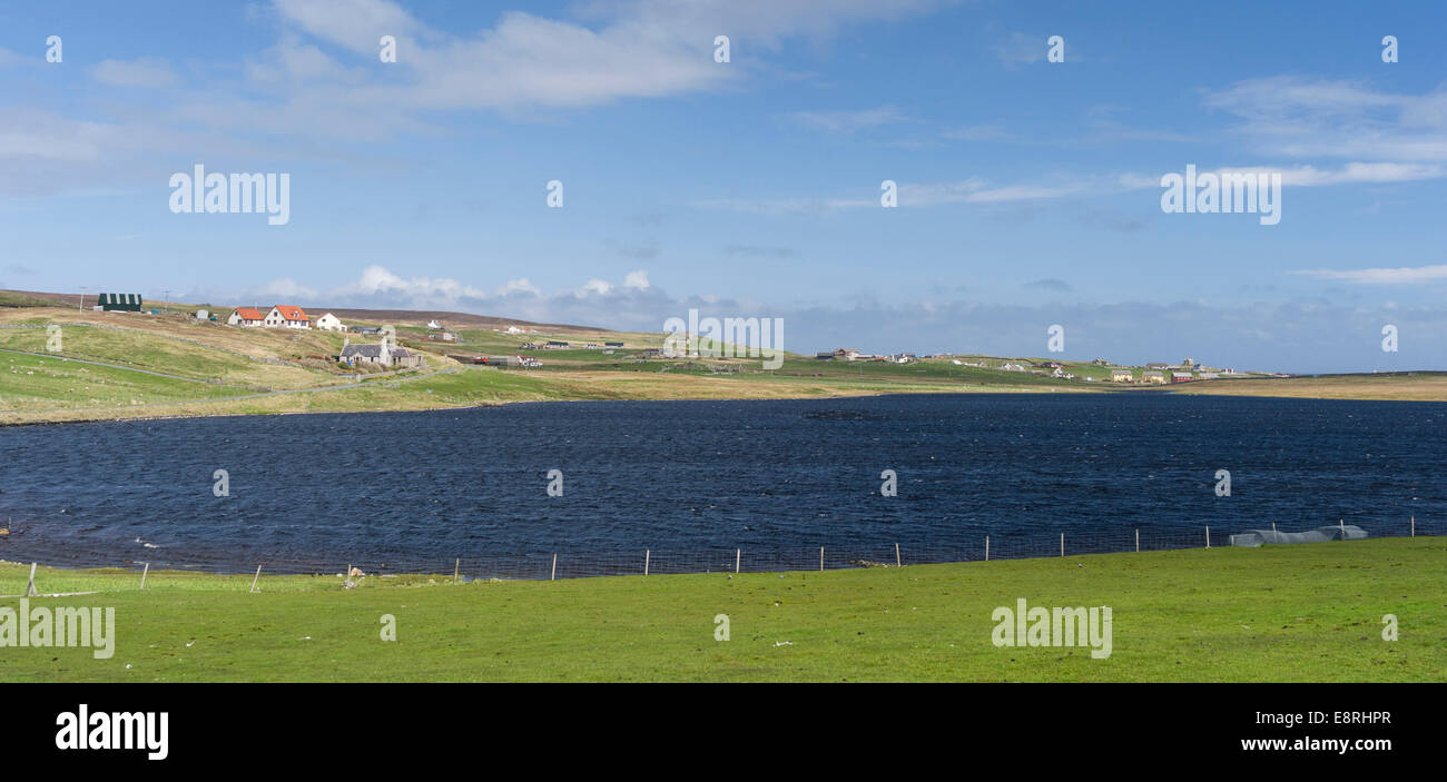 Landscape near Burravoe, Island of Yell, Shetland islands, Scotland. (Large format sizes available) Stock Photo