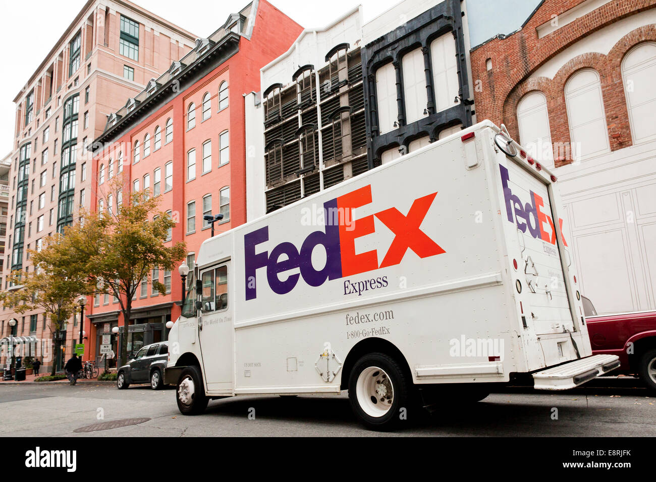 Parked FedEx delivery truck - Washington, DC USA Stock Photo