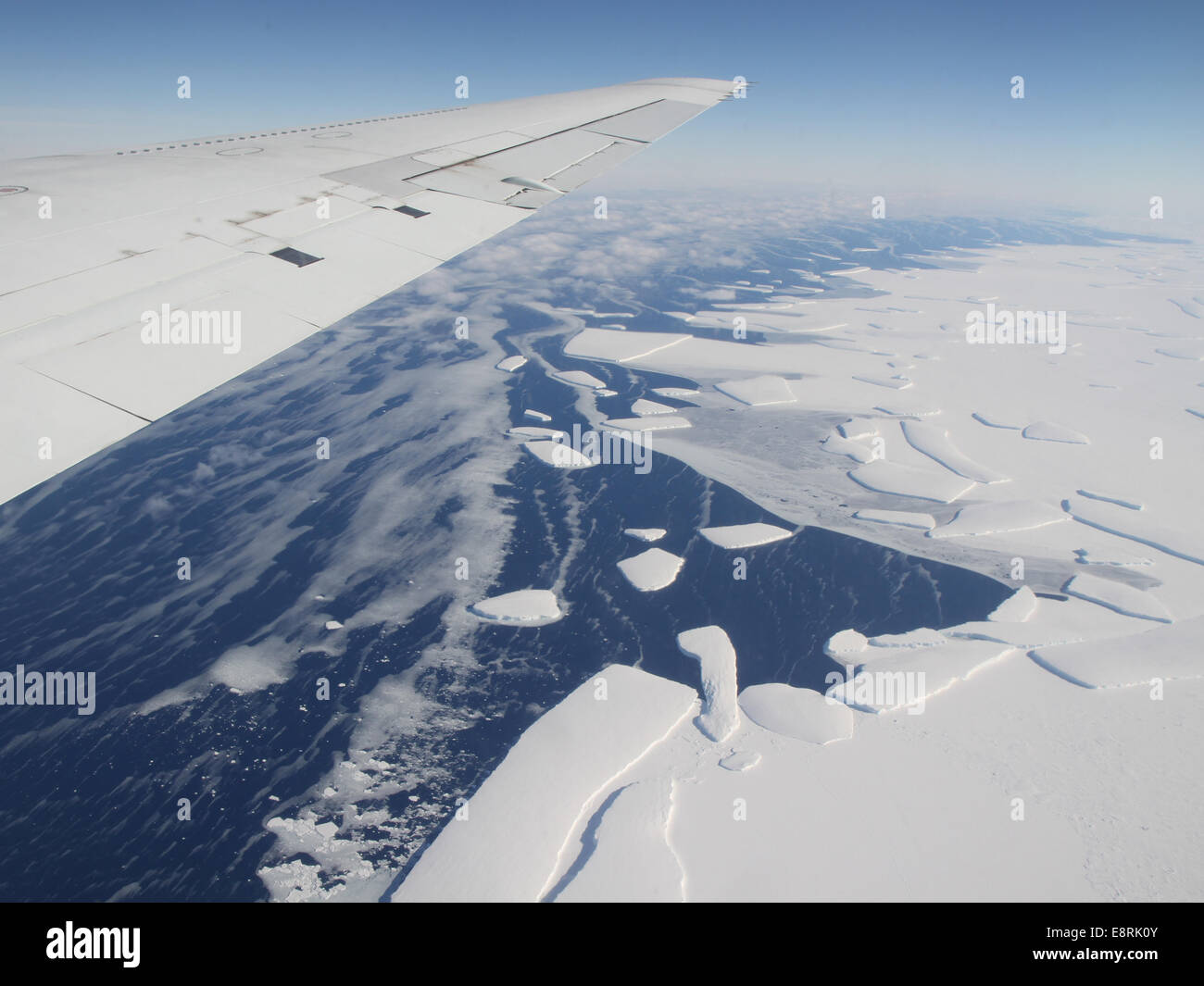 Calving front of an ice shelf in West Antarctica. The traditional view