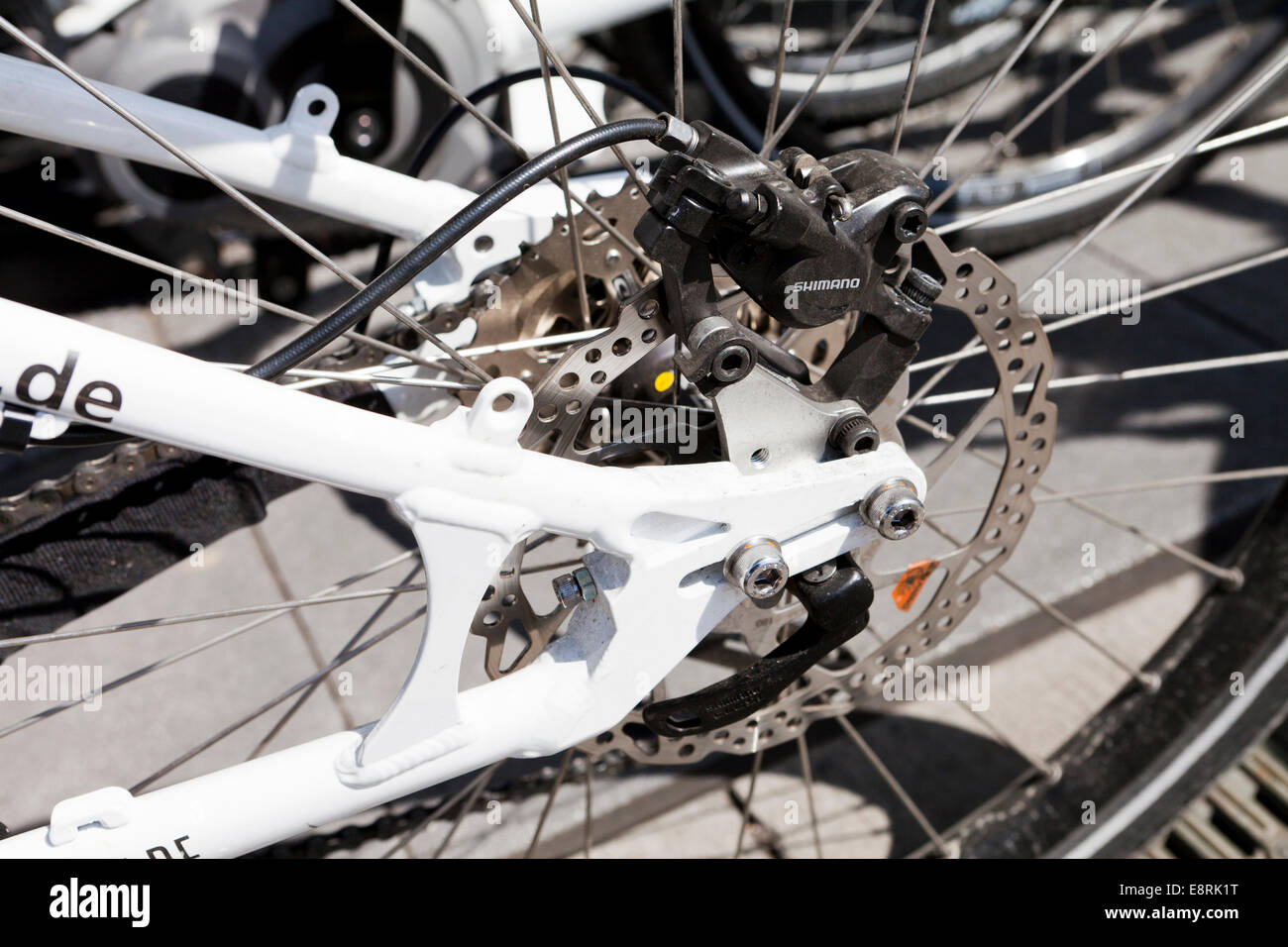 Bicycle disc brake system Stock Photo