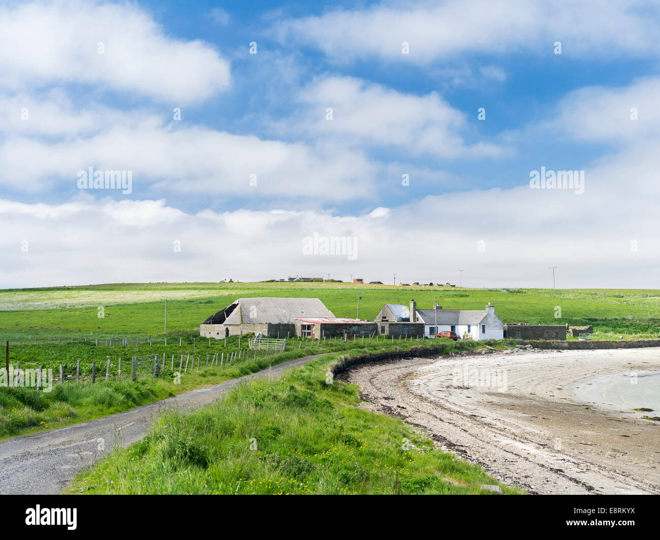 Hoy island, South Walls with croft and coast towards Scapa Flow, Orkney islands, Scotland. (Large format sizes available) Stock Photo