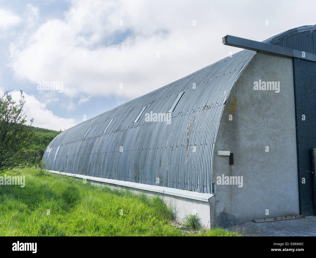Romney Hut or Nissen Hut, was used by the British army, Scapa Flow Visitor Center, Hoy Island, Orkney islands, Scotland. Stock Photo