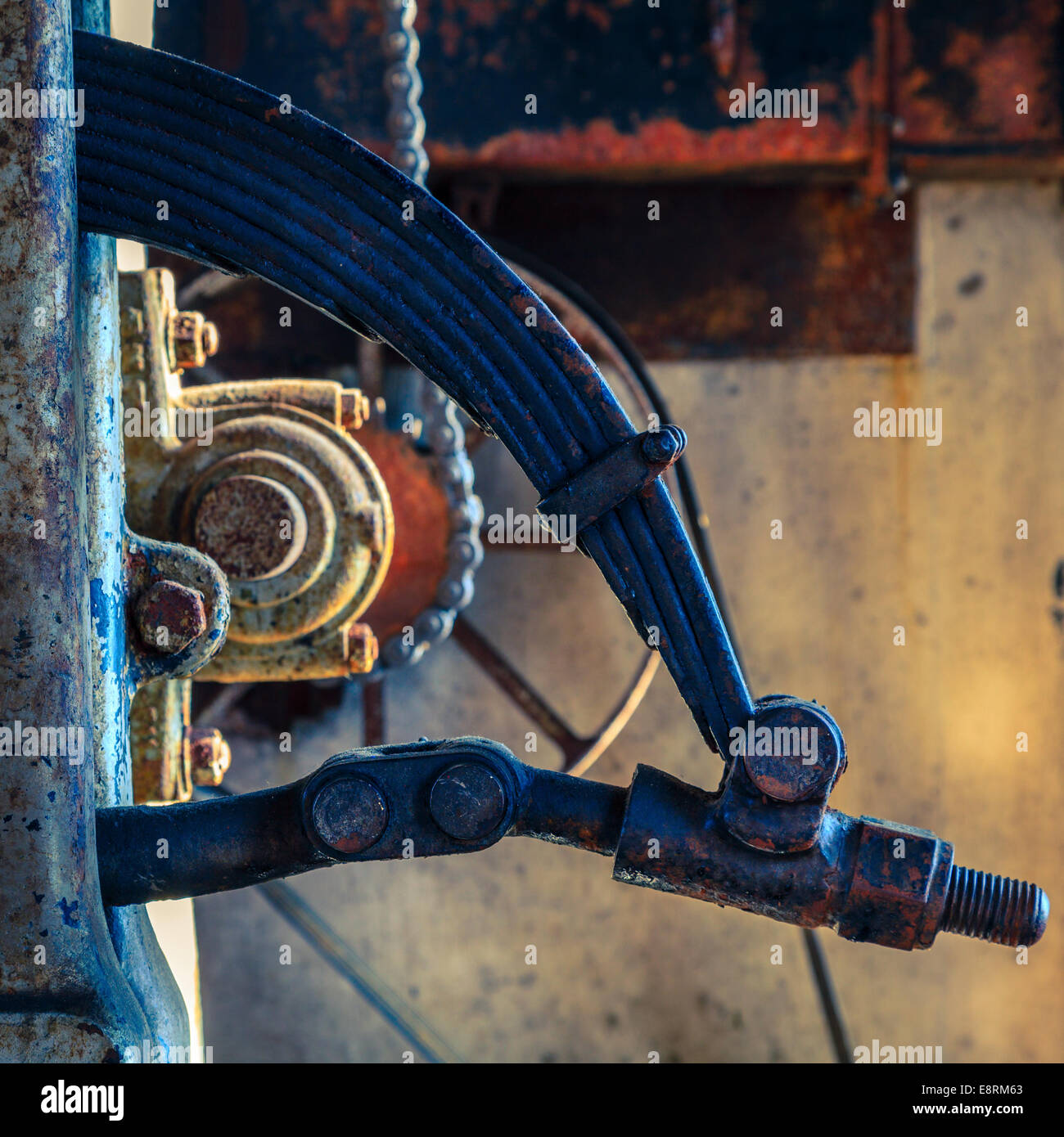 Old machinery part at an abandoned ship works in Iceland Stock Photo
