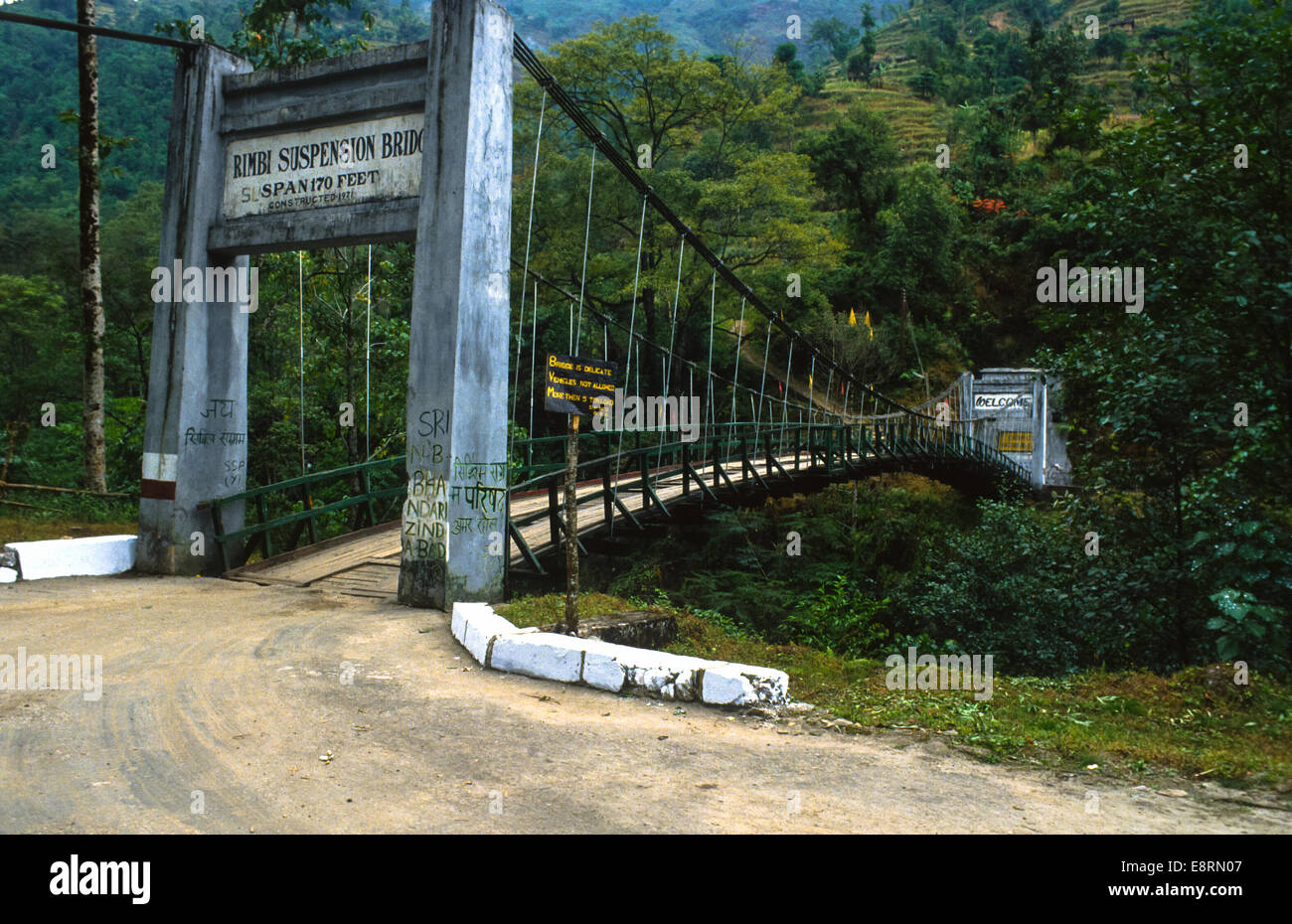 bridge at rimbi in sikkim, india Stock Photo