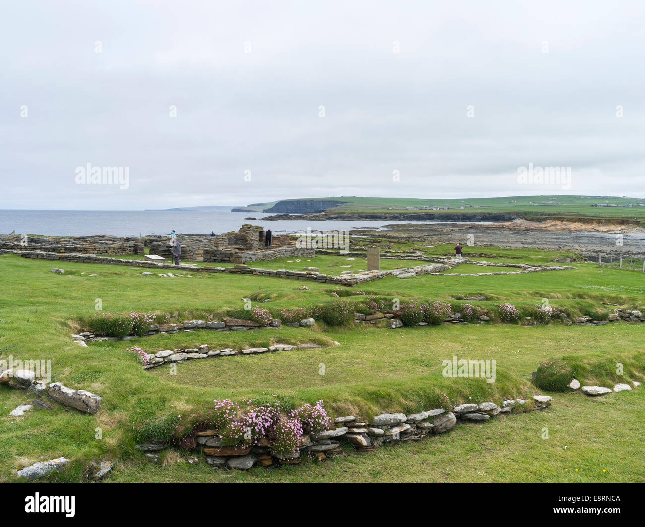 Brough of Birsay with the ruins of a Pictish and Viking settlement, Historic Northern isles, Orkney islands, Scotland. Stock Photo