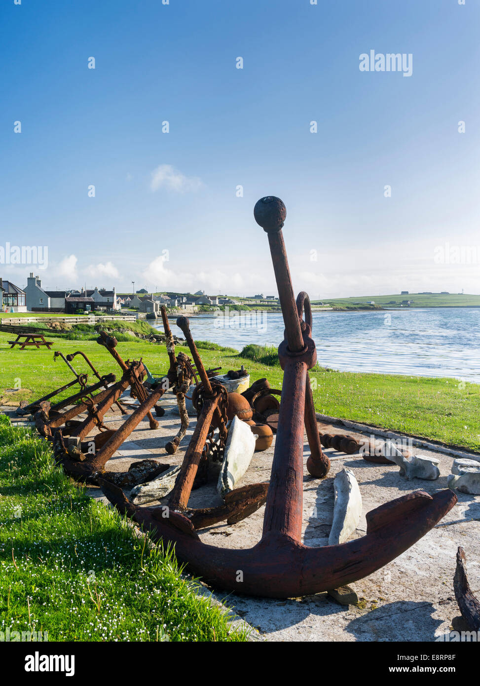 Pierowall, the main village on Westray, a small island in the Orkney archipelago, Orkney islands, Scotland. Stock Photo
