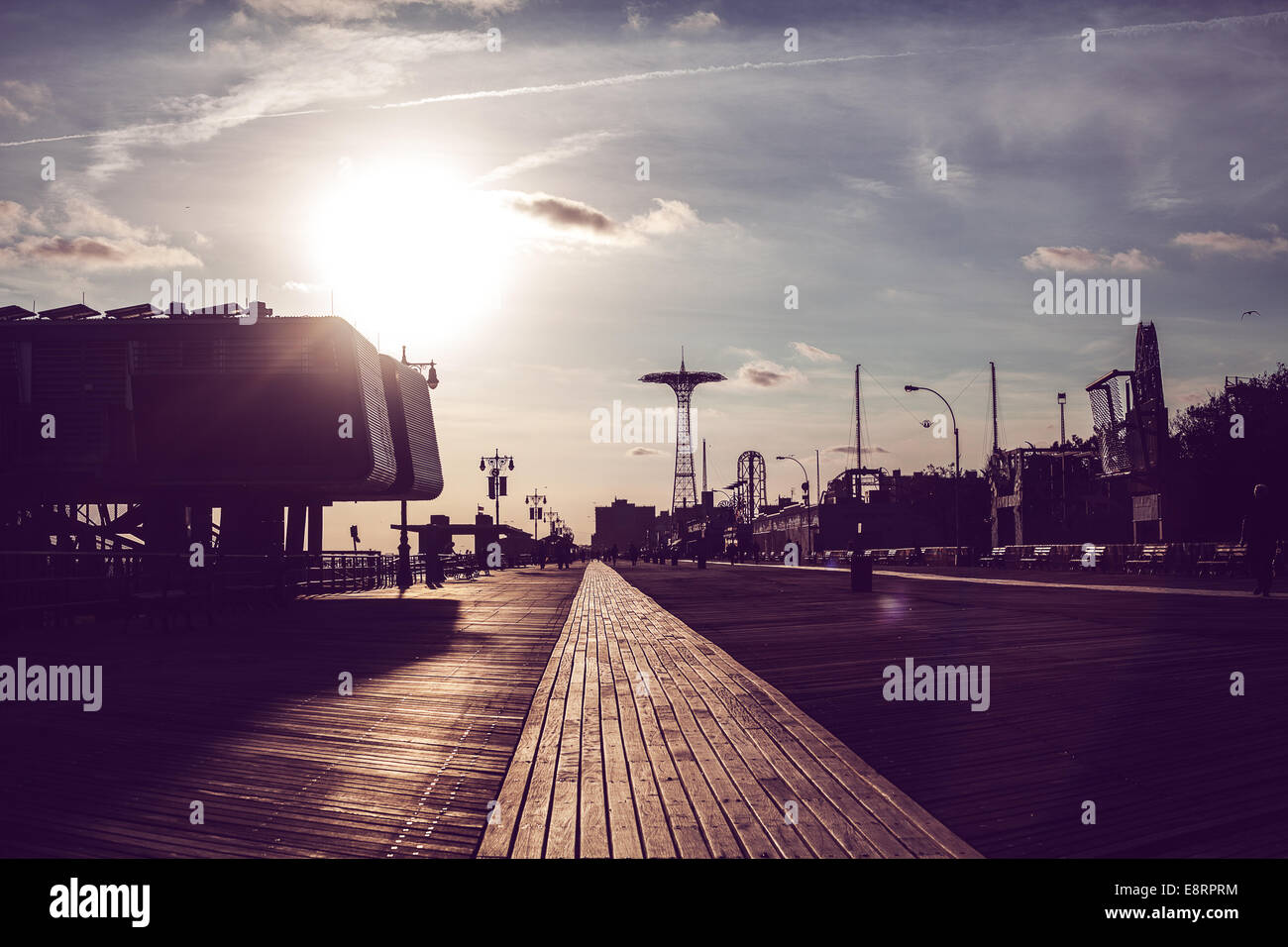 Coney island beach boardwalk hi-res stock photography and images - Alamy