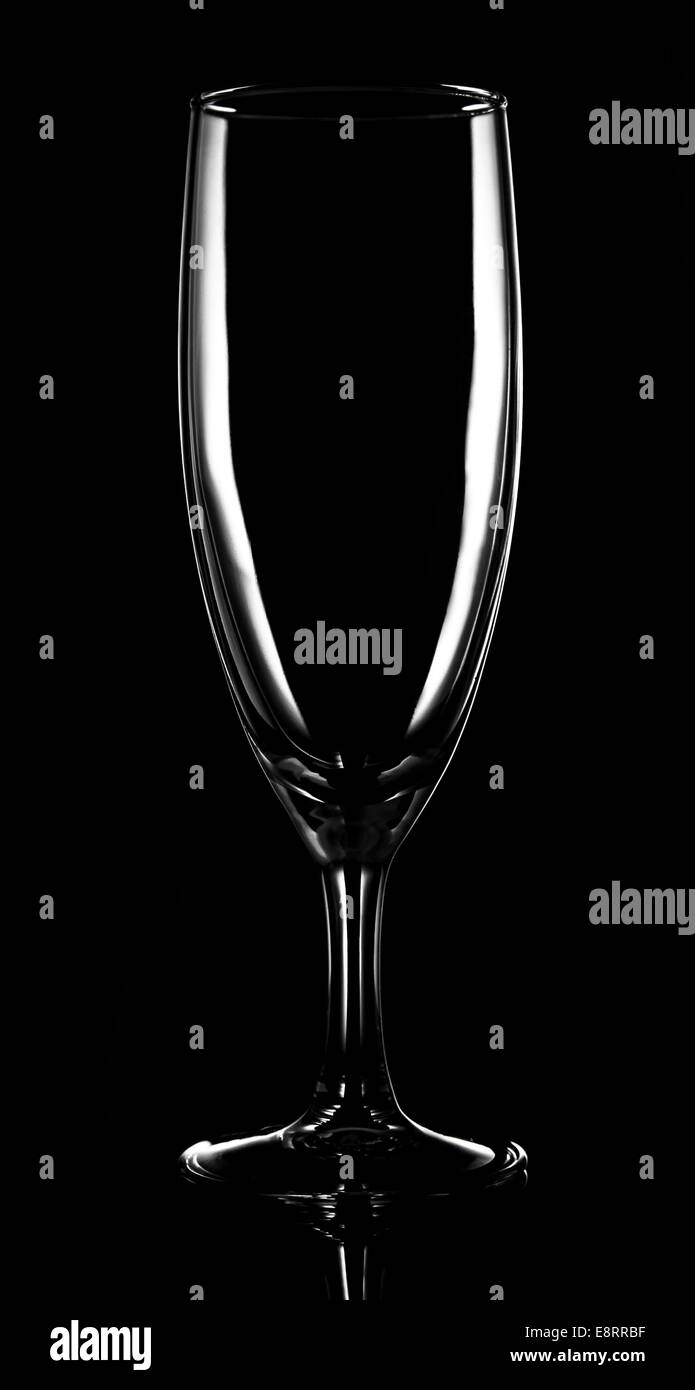 champagne glass with black background Stock Photo