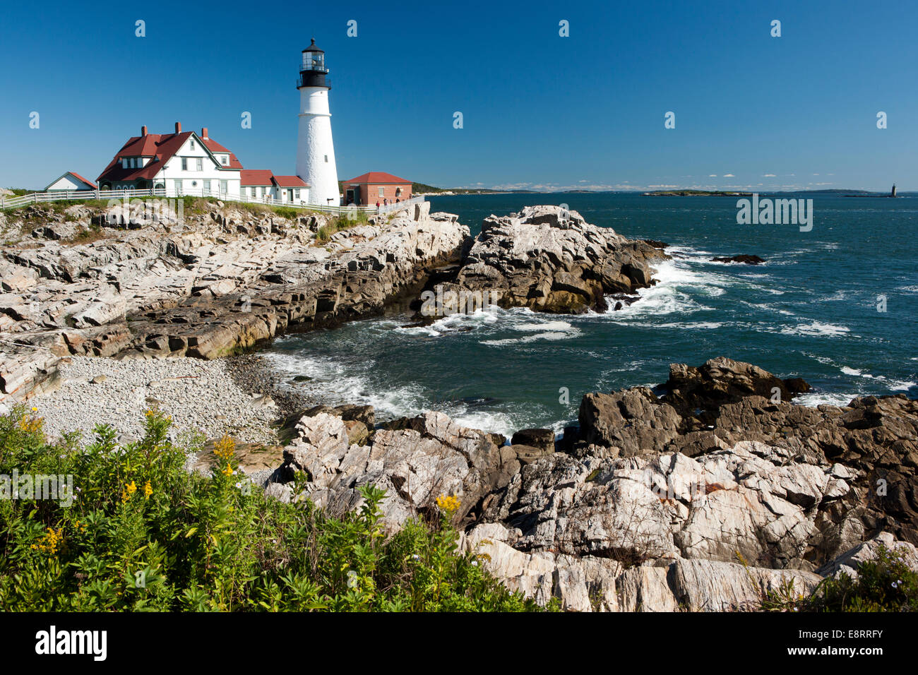 Portland Head Light - Fort Williams Park - Cape Elizabeth, Maine, USA Stock Photo