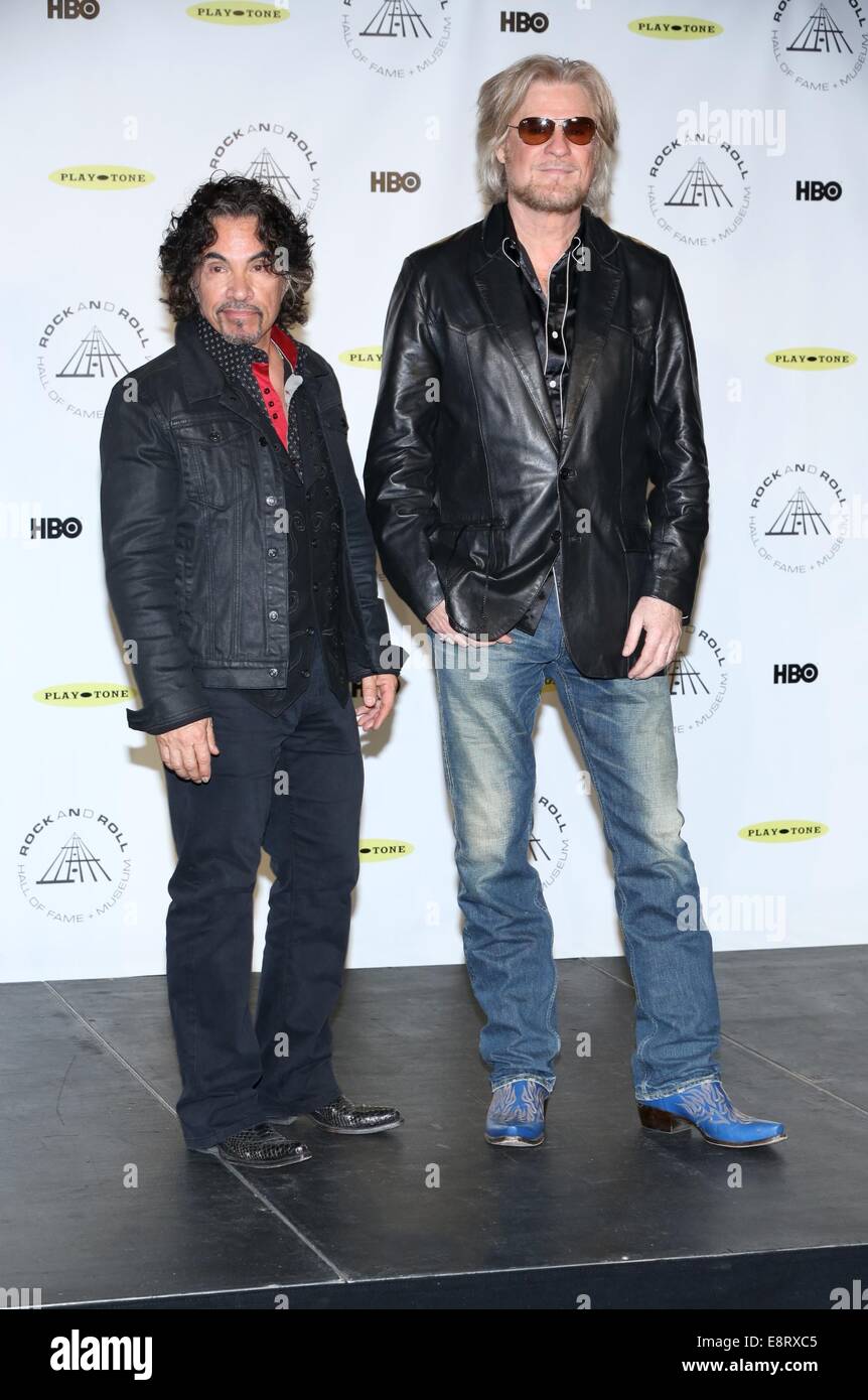 the 29th Annual Rock And Roll Hall Of Fame Induction Ceremony at Barclays Center of Brooklyn on April 10, 2014 in New York City.  Featuring: John Oates,Daryl Hall Where: New York, New York, United States When: 11 Apr 2014 Stock Photo