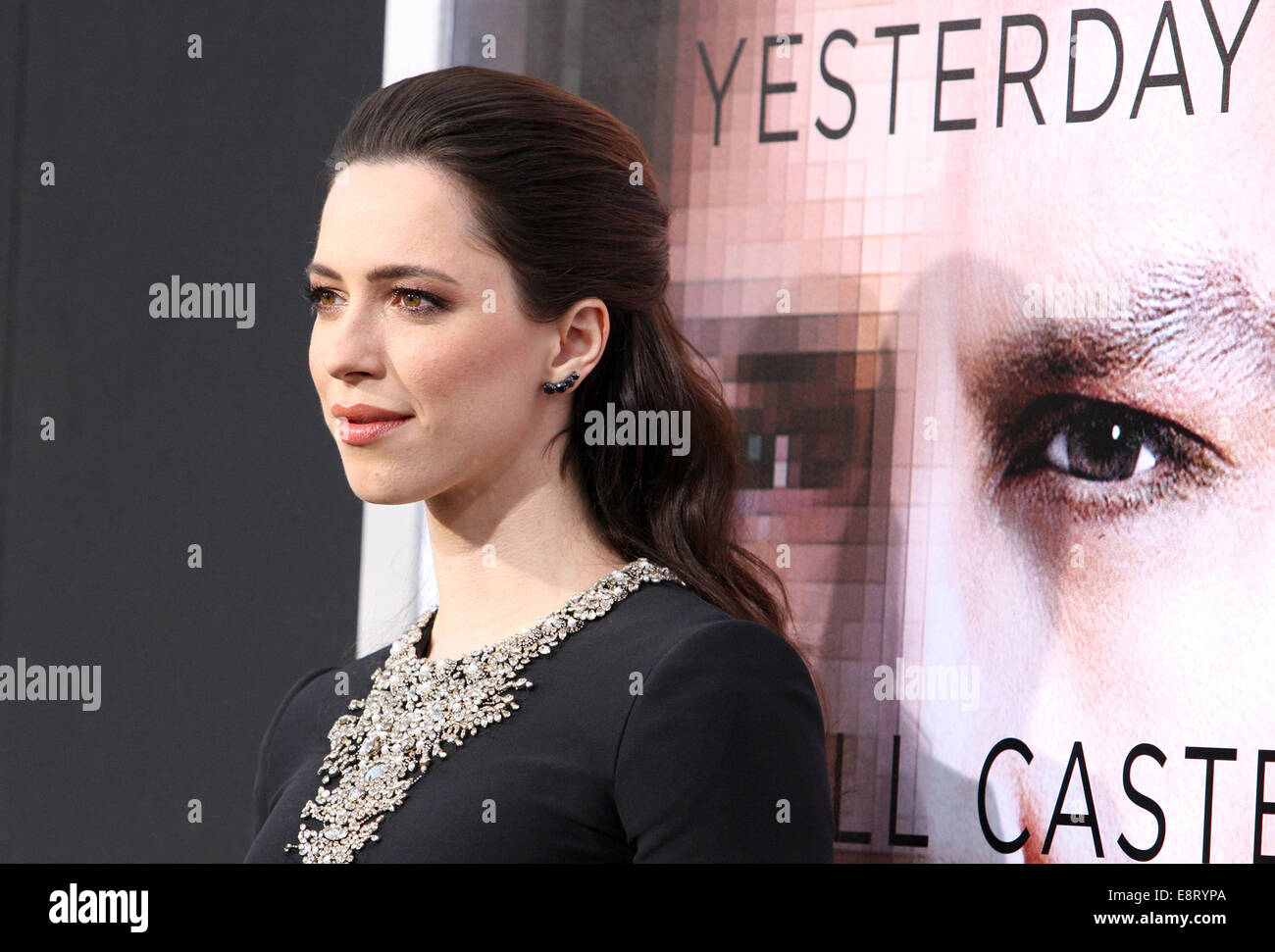 Premiere Of Warner Bros. Pictures And Alcon Entertainment's 'Transcendence' At Regency Village Theatre  Featuring: Rebecca Hall Where: Westwood, California, United States When: 11 Apr 2014 Stock Photo