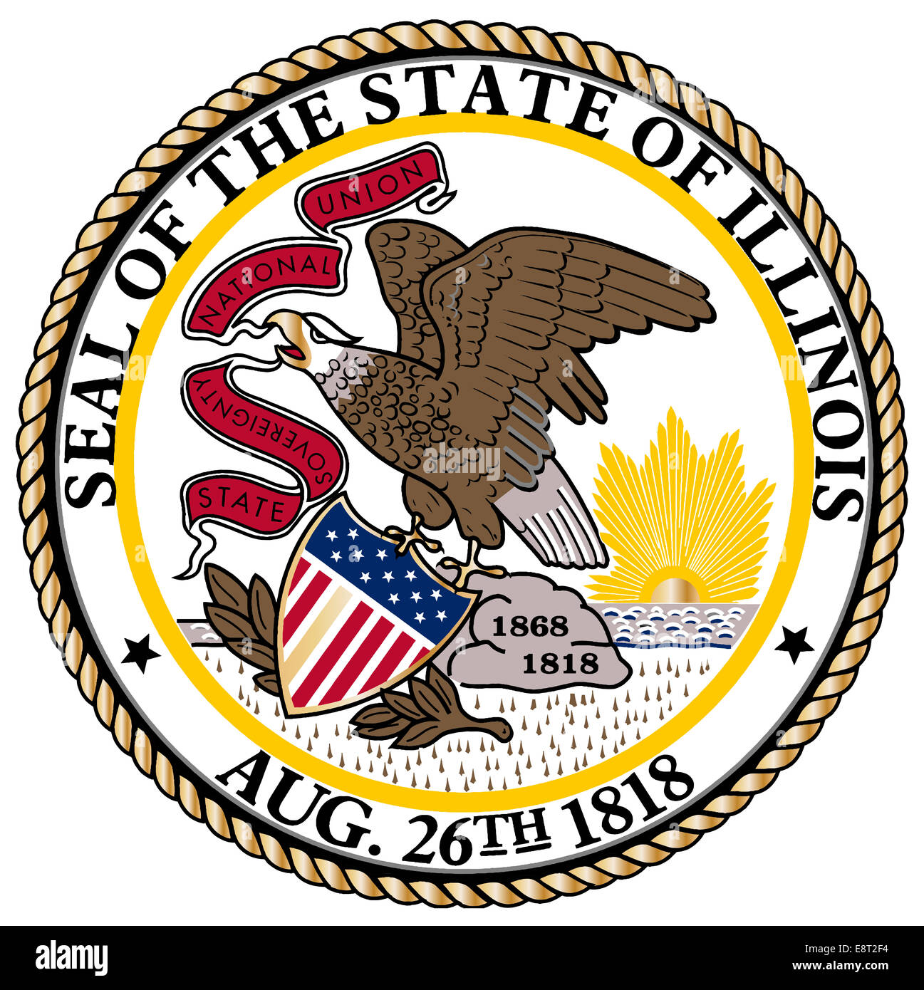 Illinois State Seal over a white background Stock Photo