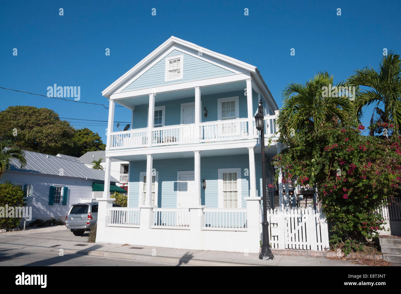 Blue house in Key West, Florida, USA Stock Photo
