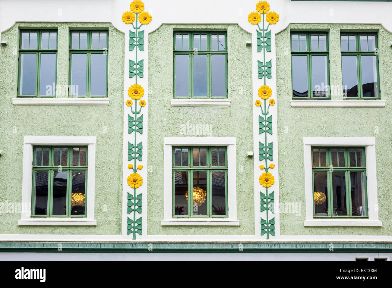 An Art Nouveau Building Facade Alesund Norway Stock Photo