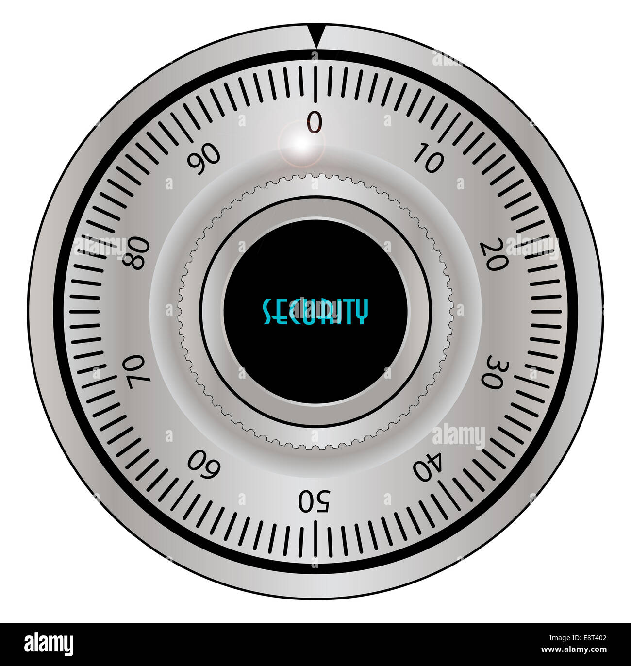 A Safe Combination Lock as found on high security systems over a white background Stock Photo