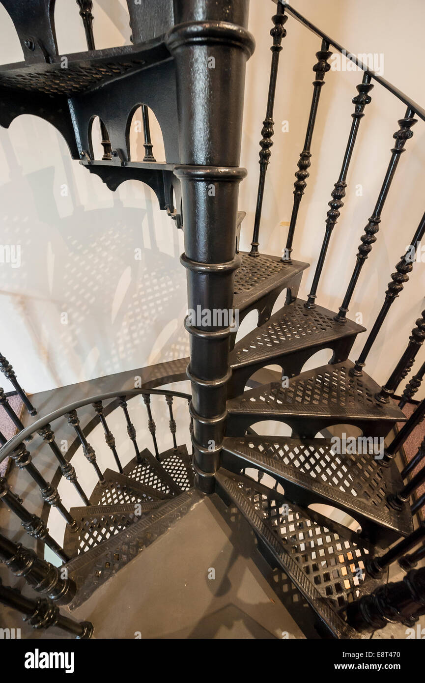 Classic wrought iron spiral staircase Stock Photo