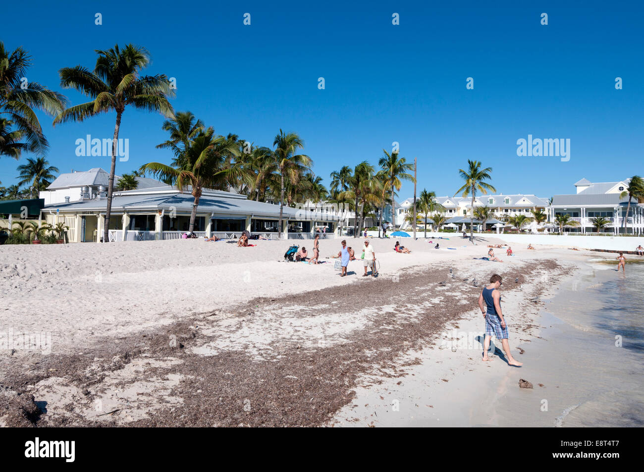 Beautiful white sand beach in Key West, Florida, USA Stock Photo