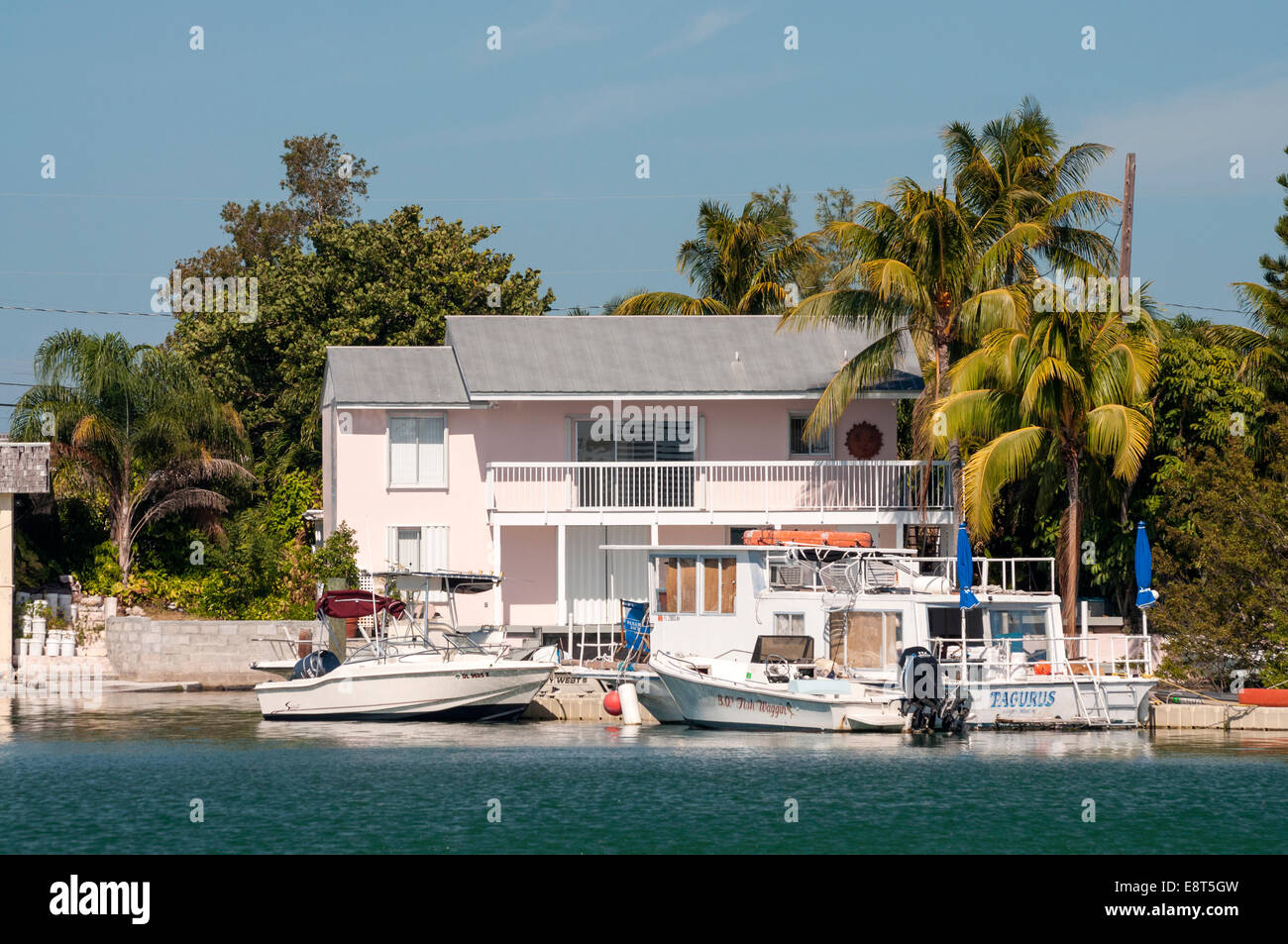 Waterfront house and boats in Key West, Florida, USA Stock Photo - Alamy