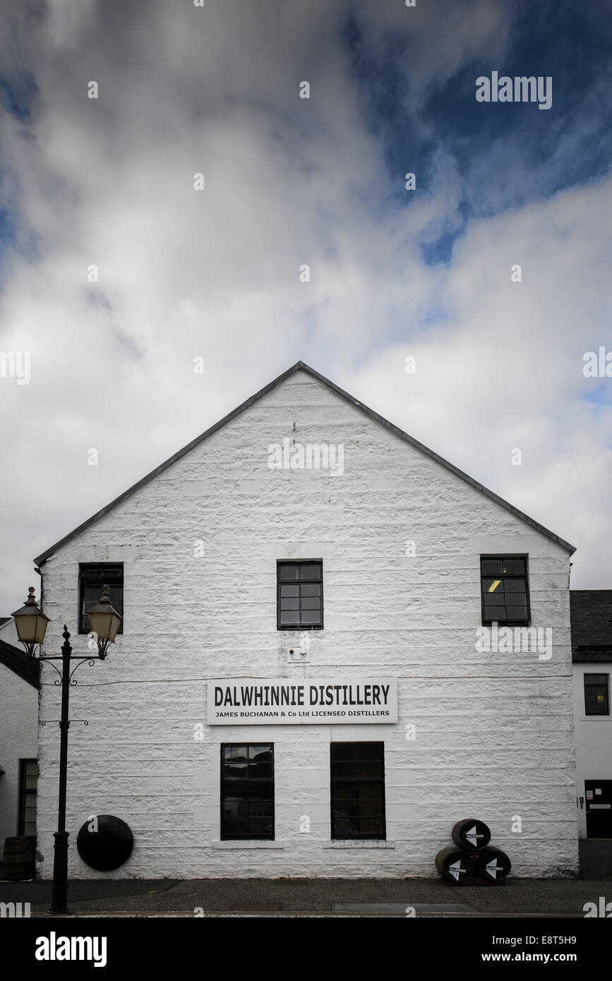 Exterior of Dalwhinnie Distillery Buildings, Highland, Scotland, The highest distillery in Scotland, a record Stock Photo