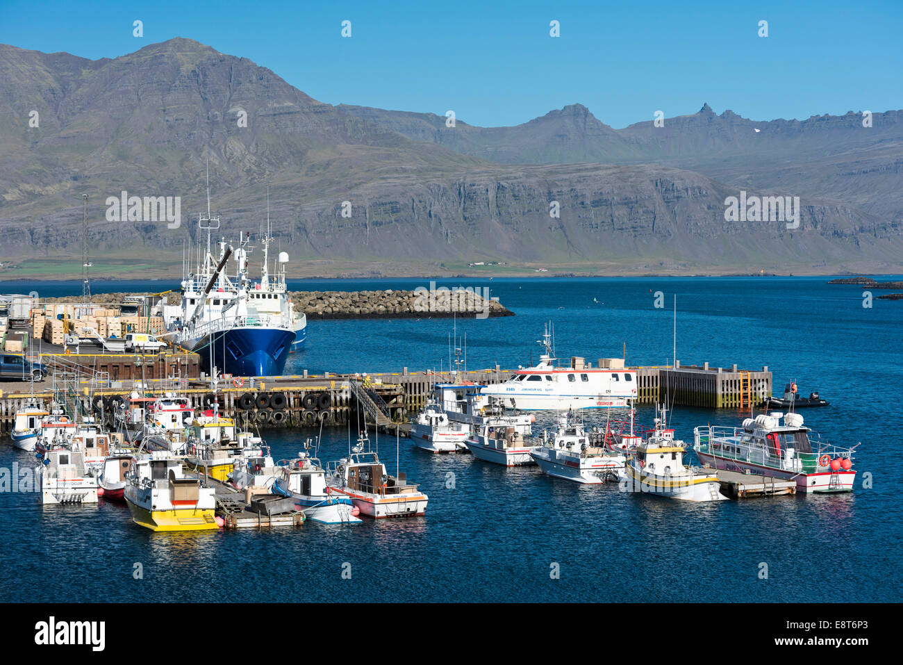 Port, Djúpivogur, Suður-Mulasysla, Austurland, Eastern Region, Iceland Stock Photo