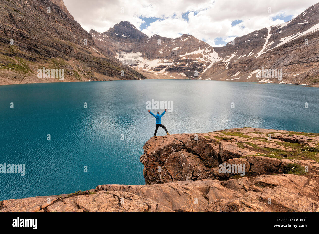 Hiker at Lake McArthur, Yoho National Park, British Columbia, Canada