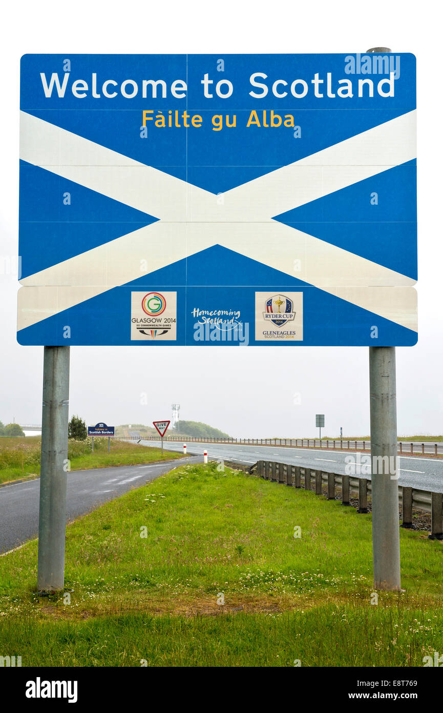 Scottish Border sign at the AngloScottish border, near Lamberton