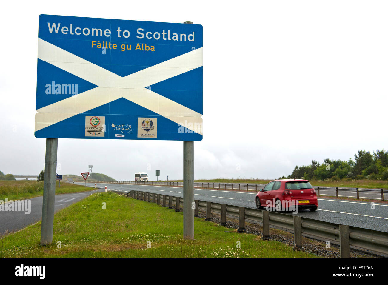 Scottish border sign anglo scottish border hires stock photography and