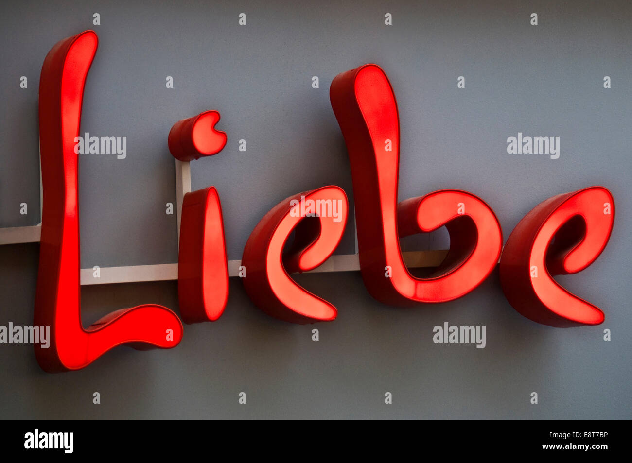 Neon Sign With The Word Liebe German For Love Stock Neon Sign With The Word Liebe German For Love Stock