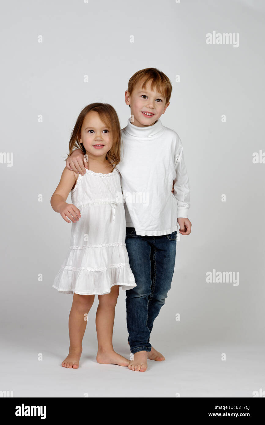 Siblings, brother and sister, Germany Stock Photo