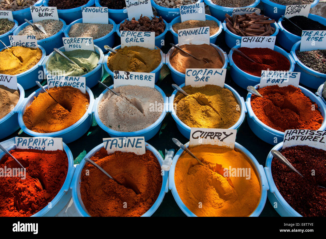 Spices, market, bazaar, Djerba, Tunisia Stock Photo