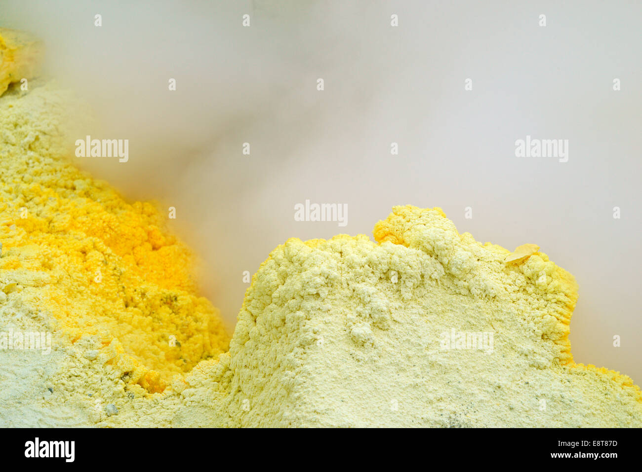Deposited sulphur at the Ijen volcano, Kawah ljen, East Java, Java, Indonesia Stock Photo
