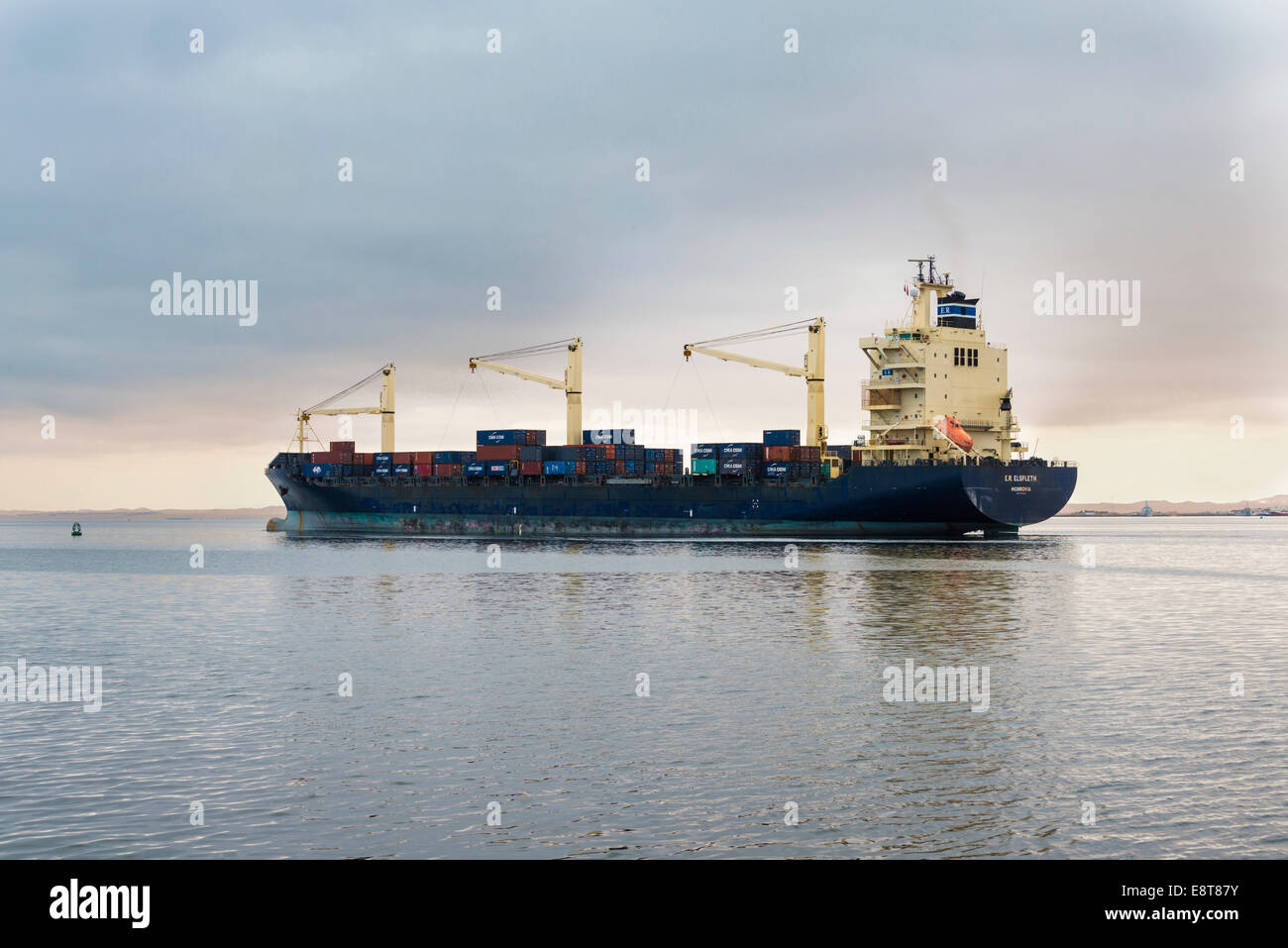 Cargo ship, near Walvis Bay, Namibia Stock Photo Alamy
