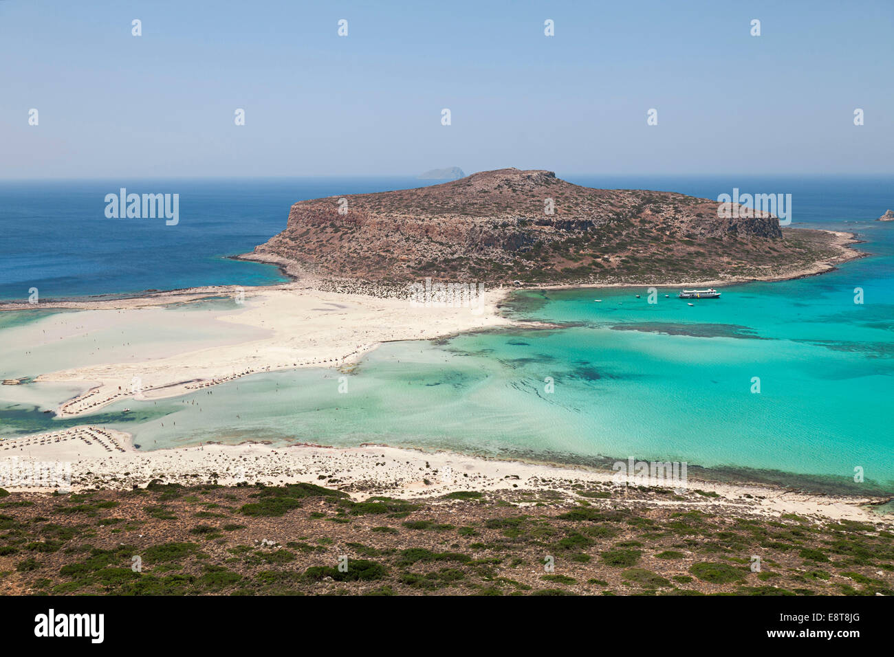 Beach and Bay of Balos, Crete, Greece Stock Photo
